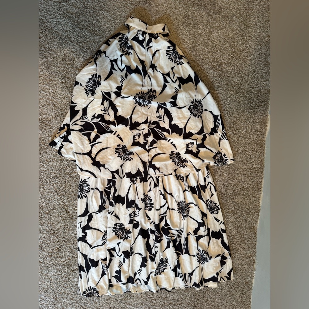 Eloquii Black and White Floral Maxi Dress